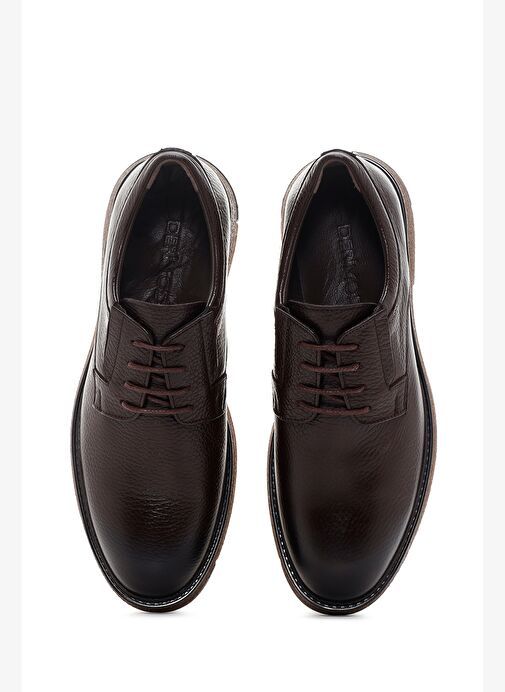 Erkek Kahverengi Bağcıklı Deri Casual Ayakkabı 25WFD6706FT - Görsel 7