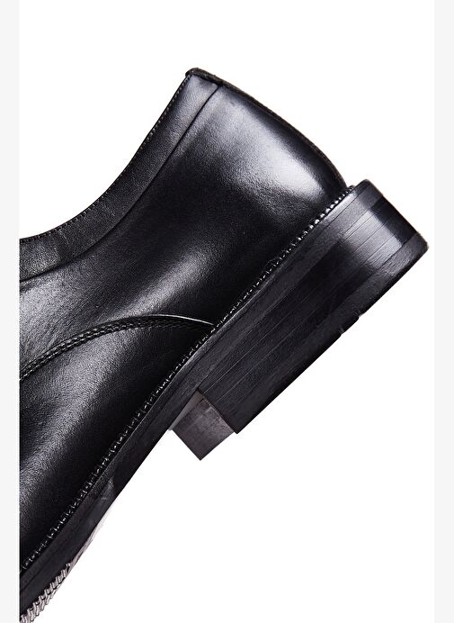 Erkek Siyah Bağcıklı Deri Klasik Ayakkabı 25WFD600018 - Görsel 9