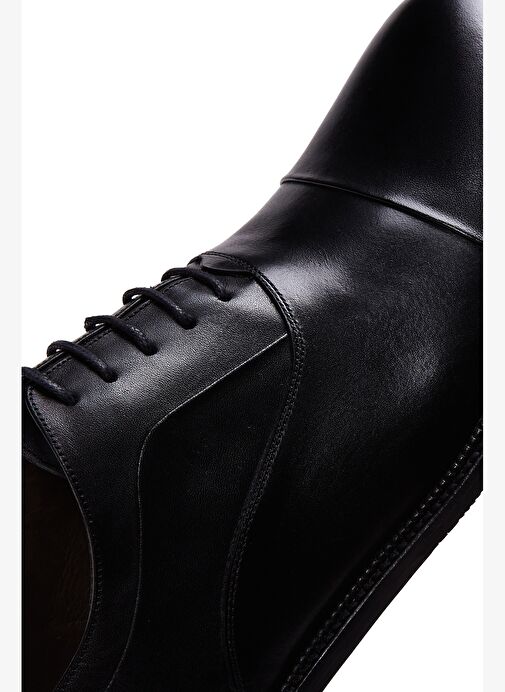 Erkek Siyah Bağcıklı Deri Klasik Ayakkabı 25WFD600018 - Görsel 8