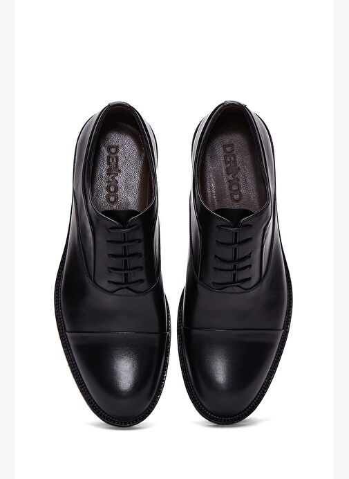 Erkek Siyah Bağcıklı Deri Klasik Ayakkabı 25WFD600018 - Görsel 7