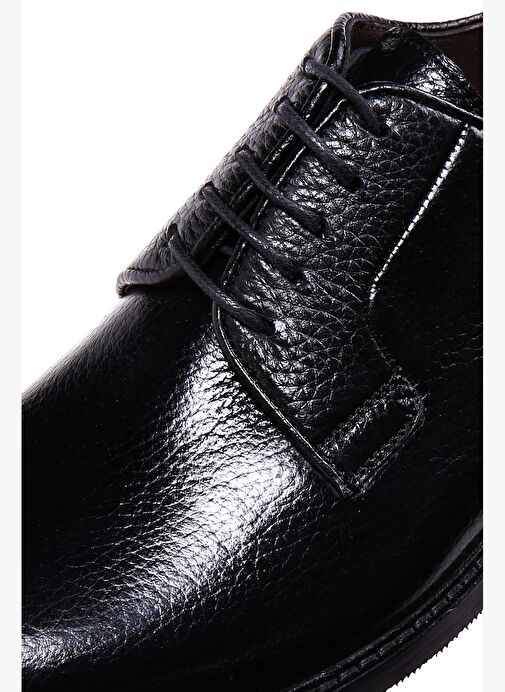 Erkek Siyah Bağcıklı Deri Klasik Ayakkabı 25WFD6004FT - Görsel 9
