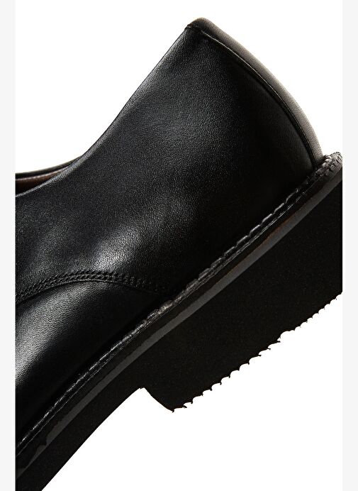 Erkek Siyah Bağcıklı Deri Klasik Ayakkabı 25WFD600518 - Görsel 9