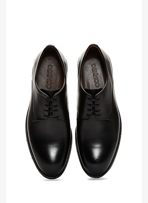 Erkek Siyah Bağcıklı Deri Klasik Ayakkabı 25WFD600518 - Görsel 7
