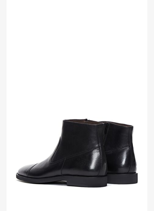 Erkek Siyah Fermuarlı Deri Klasik Bot 25WFD600818 - Görsel 7