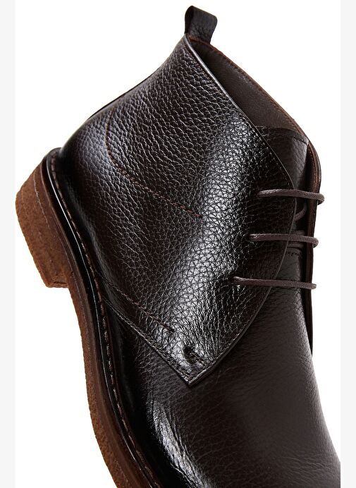 Erkek Kahverengi Bağcıklı Deri Casual Bot 25WFD6010FT - Görsel 9