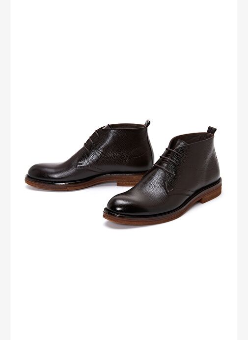 Erkek Kahverengi Bağcıklı Deri Casual Bot 25WFD6010FT - Görsel 4