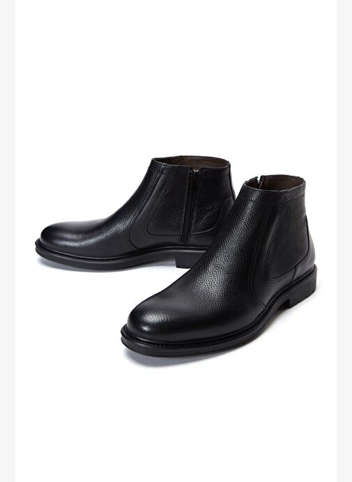 Erkek Siyah Fermuarlı Deri Casual Bot 25WFD6011FT - Görsel 4
