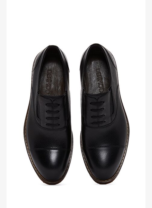 Erkek Siyah Bağcıklı Deri Casual Ayakkabı 25WFD6013FT - Görsel 7