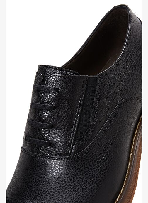 Erkek Siyah Bağcıklı Deri Casual Ayakkabı 25WFD6013FT - Görsel 8