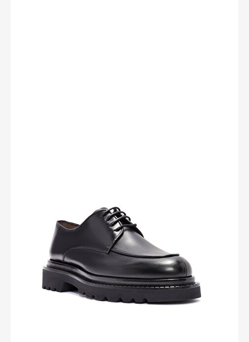 Erkek Siyah Bağcıklı Deri Casual Ayakkabı 25WFD602518 - Görsel 7