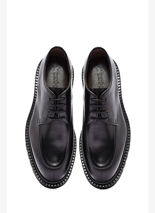 Erkek Siyah Bağcıklı Deri Casual Ayakkabı 25WFD602518 - Görsel 8