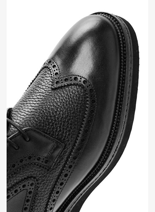 Erkek Siyah Bağcıklı Deri Casual Ayakkabı 25WFD602914 - Görsel 9