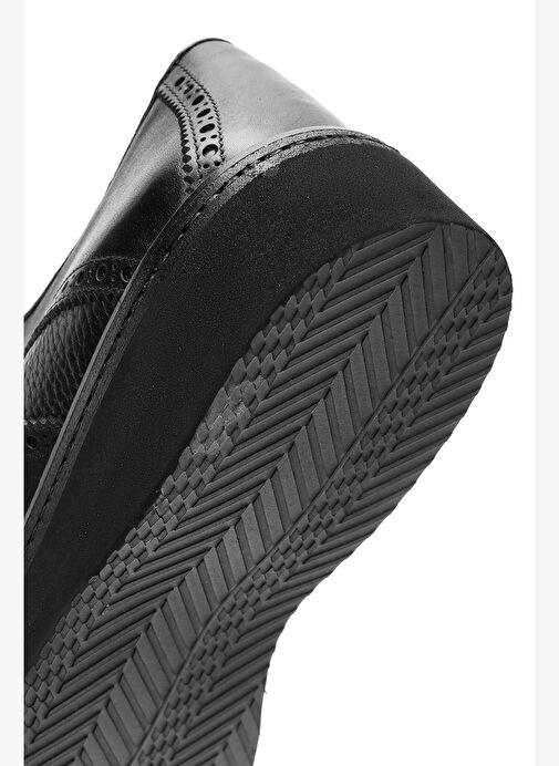 Erkek Siyah Bağcıklı Deri Casual Ayakkabı 25WFD602914 - Görsel 8