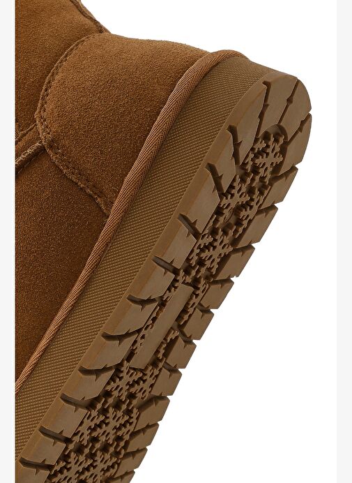 Kadın Camel Süet Deri Teddy Bot 25WFD478110 - Görsel 9