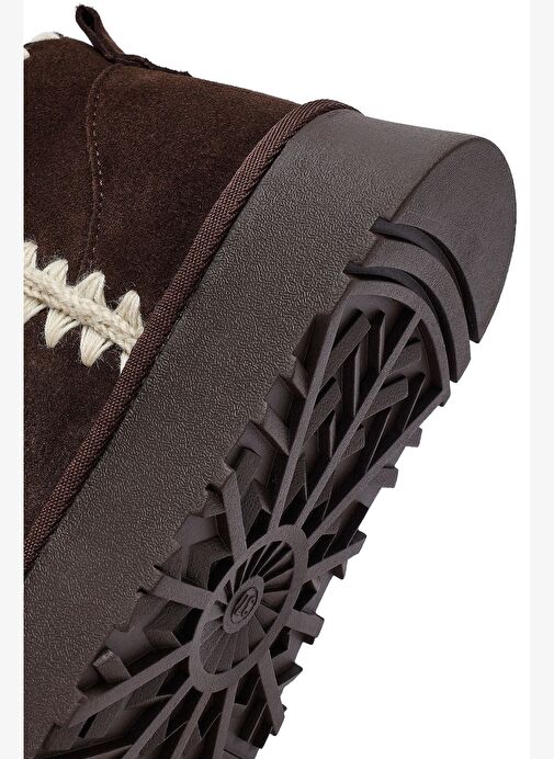 Kadın Kahverengi Süet Deri Teddy Bot 25WFD478310 - Görsel 9