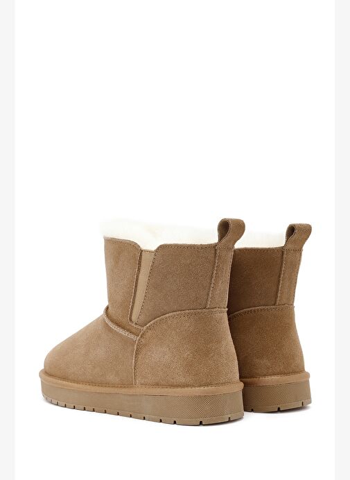 Kadın Camel Süet Deri Teddy Bot 25WFD478310 - Görsel 7