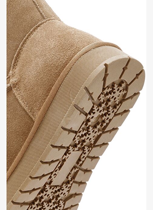 Kadın Camel Süet Deri Teddy Bot 25WFD478310 - Görsel 9