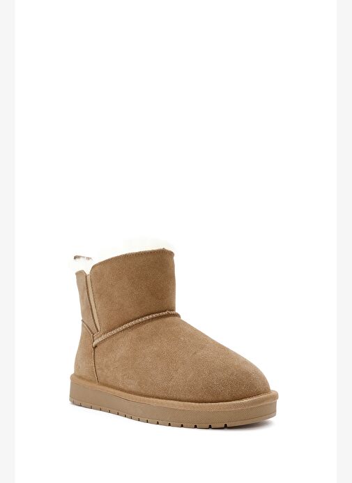 Kadın Camel Süet Deri Teddy Bot 25WFD478310 - Görsel 8