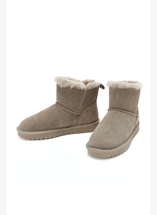 Kadın Vizon Süet Deri Teddy Bot 25WFD478310 - Görsel 4