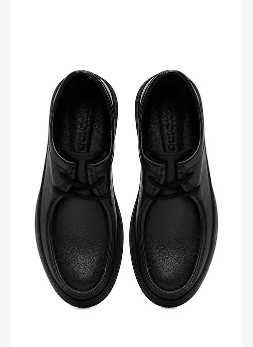 Erkek Siyah Bağcıklı Deri Casual Ayakkabı 25WFD7541FT - Görsel 8