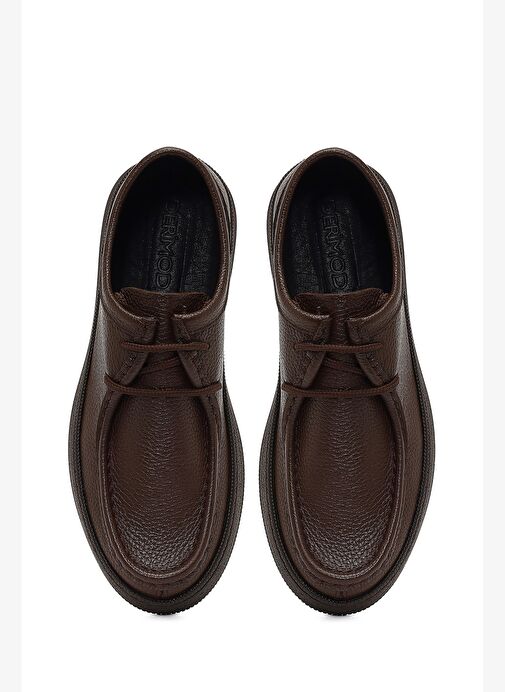 Erkek Kahverengi Bağcıklı Deri Casual Ayakkabı 25WFD7541FT - Görsel 8