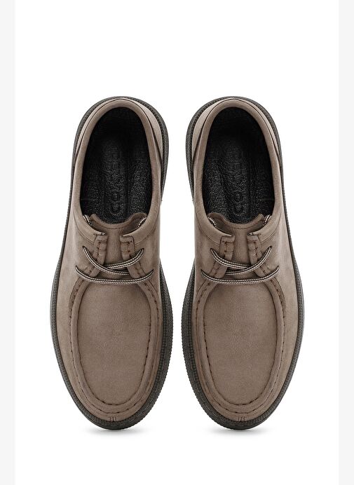 Erkek Vizon Bağcıklı Nubuk Deri Casual Ayakkabı 25WFD7541V3 - Görsel 8