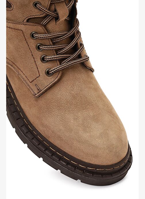 Erkek Vizon Bağcıklı Nubuk Deri Bot 25WFD7542V3 - Görsel 9