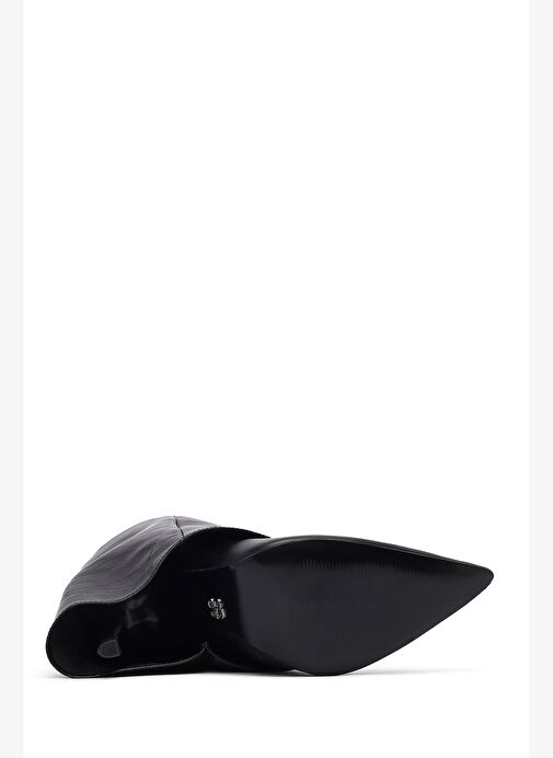 Kadın Siyah İnce Topuklu Deri Bot 25AFD160218 - Görsel 6