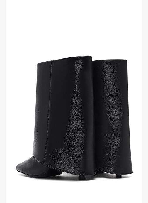 Kadın Siyah İnce Topuklu Deri Bot 25AFD160218 - Görsel 8