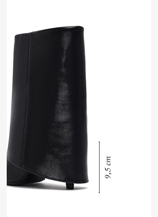 Kadın Siyah İnce Topuklu Deri Bot 25AFD160218 - Görsel 3