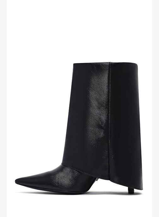 Kadın Siyah İnce Topuklu Deri Bot 25AFD160218 - Görsel 5