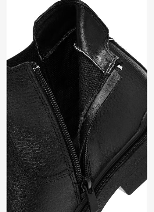 Erkek Siyah Fermuarlı Deri Casual Bot 25WFD6805FT - Görsel 9