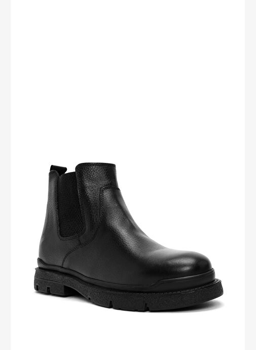 Erkek Siyah Fermuarlı Deri Casual Bot 25WFD6805FT - Görsel 8