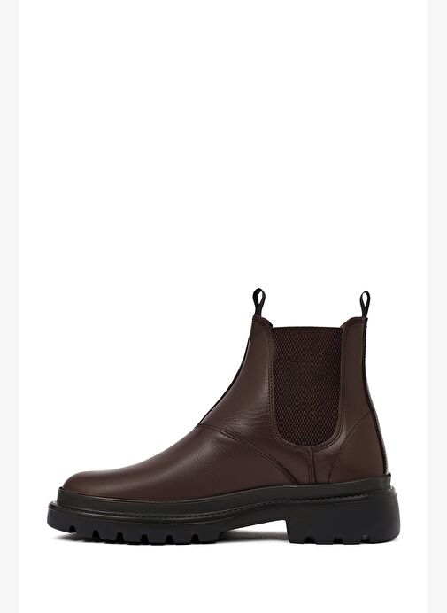 Erkek Kahverengi Deri Casual Chelsea Bot 25WFD680718 - Görsel 3