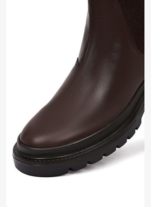 Erkek Kahverengi Deri Casual Chelsea Bot 25WFD680718 - Görsel 9