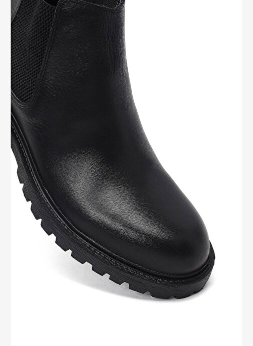 Erkek Siyah Deri Casual Chelsea Bot 25WFD6816FT - Görsel 9