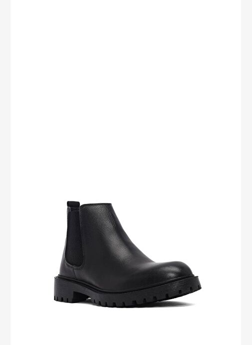 Erkek Siyah Deri Casual Chelsea Bot 25WFD6816FT - Görsel 8