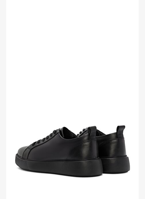Erkek Siyah Bağcıklı Deri Sneaker 25WFD681818 - Görsel 5