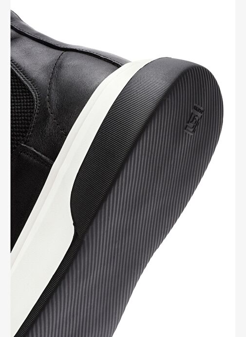 Erkek Siyah Kalın Tabanlı Deri Casual Chelsea Bot 25WFD681918 - Görsel 9