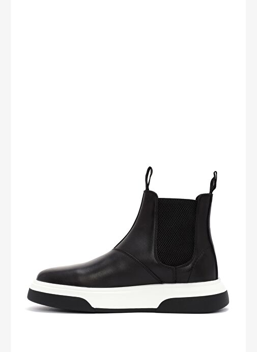 Erkek Siyah Kalın Tabanlı Deri Casual Chelsea Bot 25WFD681918 - Görsel 3