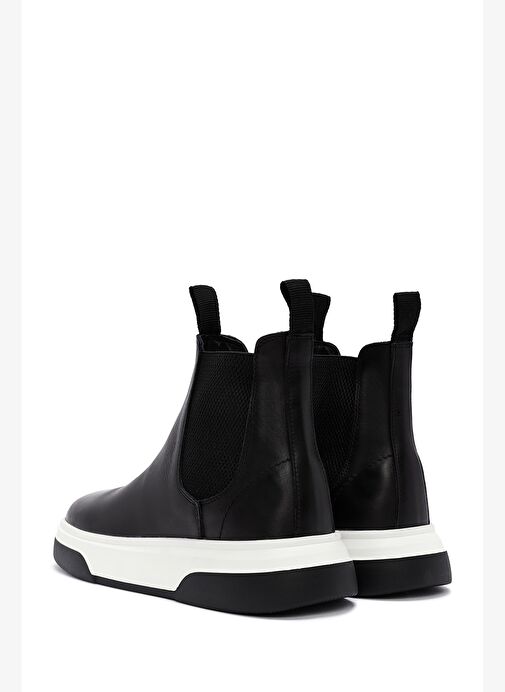 Erkek Siyah Kalın Tabanlı Deri Casual Chelsea Bot 25WFD681918 - Görsel 7