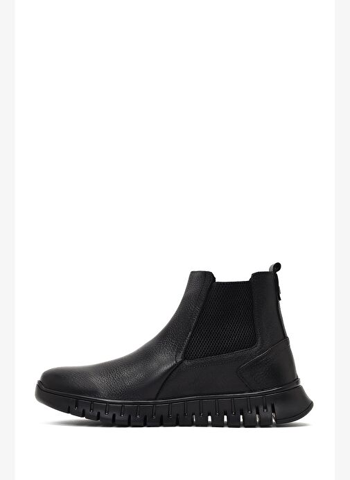 Erkek Siyah Kalın Tabanlı Deri Chelsea Bot 25WFD6804FT - Görsel 3