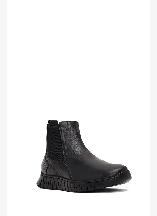 Erkek Siyah Kalın Tabanlı Deri Chelsea Bot 25WFD6804FT - Görsel 8