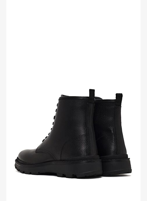 Erkek Siyah Bağcıklı Fermuarlı Deri Casual Bot 25WFD681114 - Görsel 7