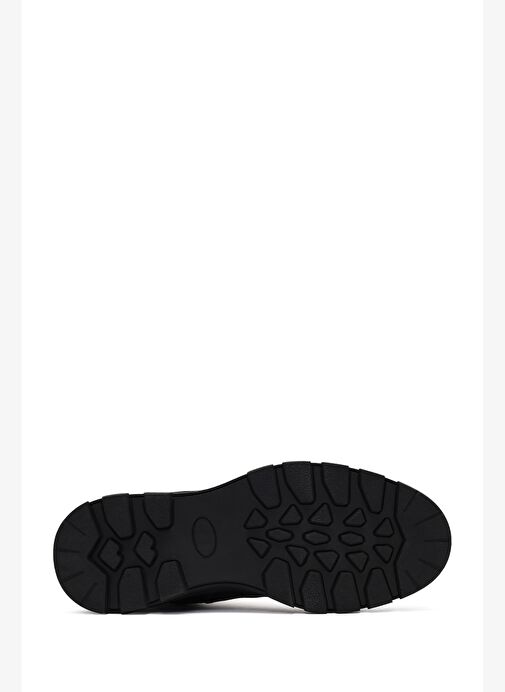 Erkek Siyah Bağcıklı Fermuarlı Deri Casual Bot 25WFD681114 - Görsel 6