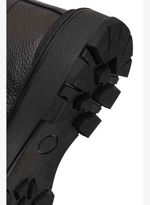 Erkek Siyah Bağcıklı Fermuarlı Deri Casual Bot 25WFD681114 - Görsel 9