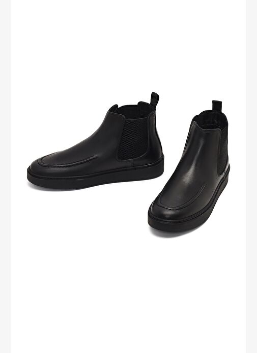 Erkek Siyah Deri Chelsea Bot 25WFD681418 - Görsel 4