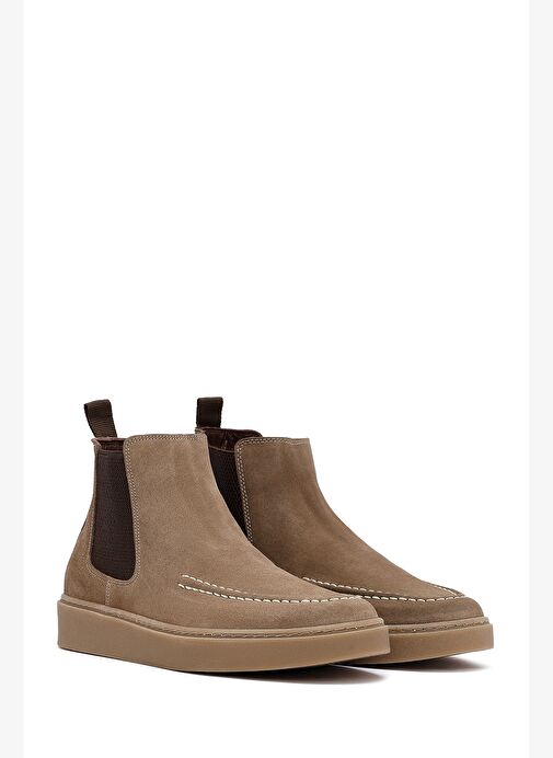Erkek Bej Süet Deri Chelsea Bot 25WFD681410 - Görsel 5