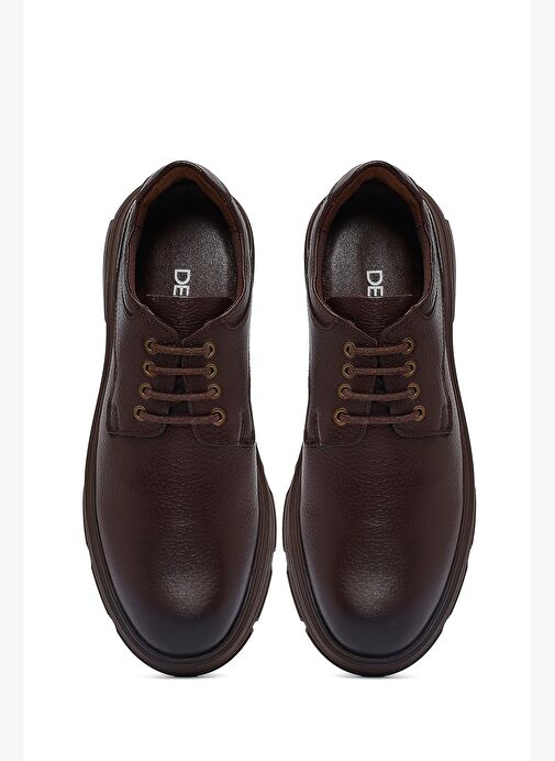 Erkek Kahverengi Bağcıklı Deri Casual Ayakkabı 25WFD681518 - Görsel 8