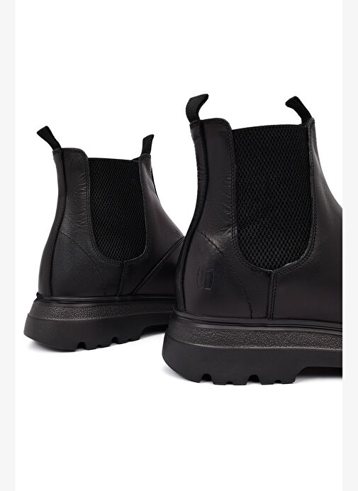 Erkek Siyah Deri Chelsea Bot 25WFD681218 - Görsel 9